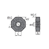 Milling inserts ONHU060408/08T508--CM/PF/PM  ONHU08T512-CM - Makotools Industrial Supply Tools for Metal Cutting
